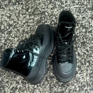 Alexander McQueen pat and leather boots